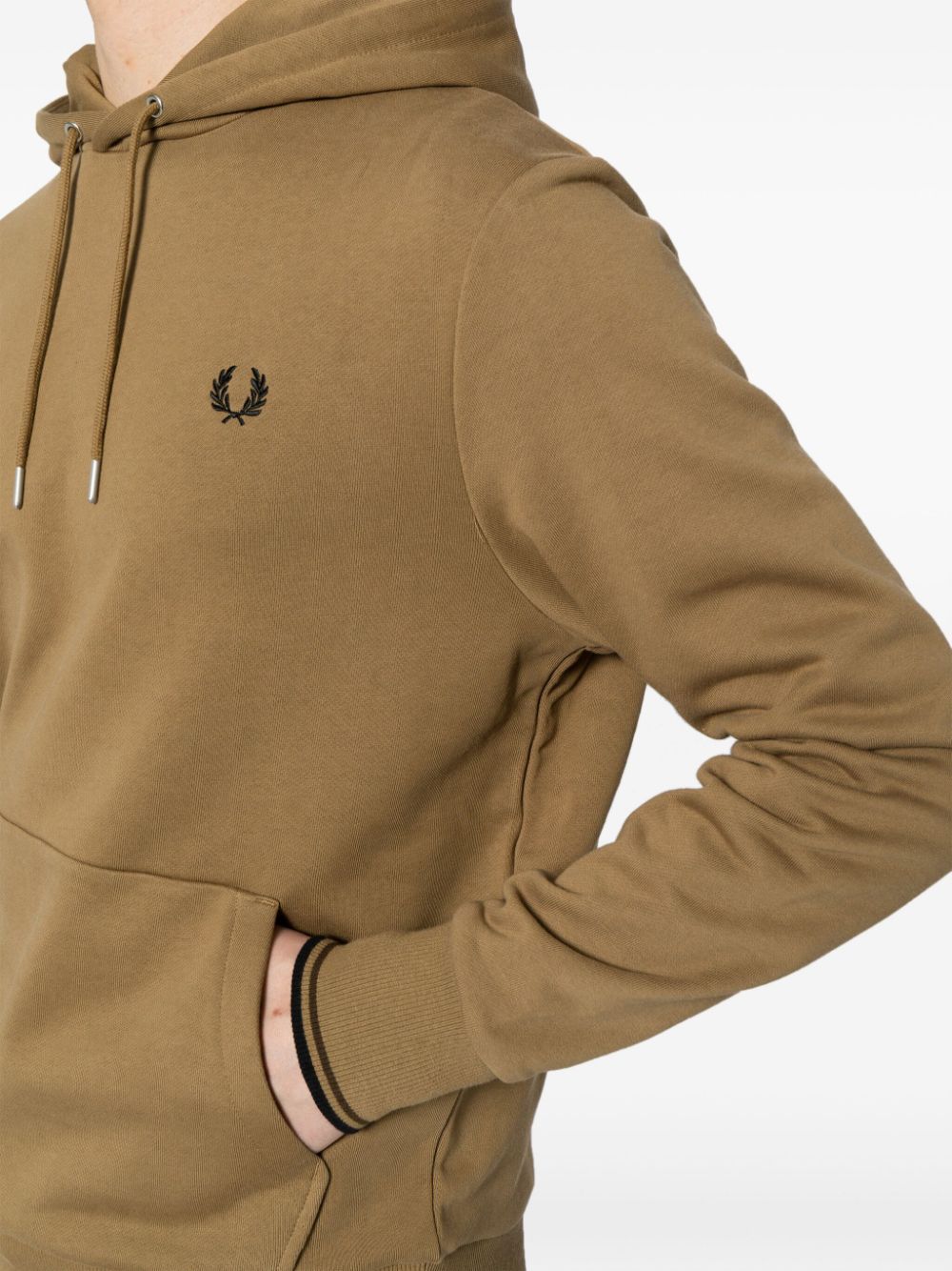 logo-embroidered drawstring hoodie