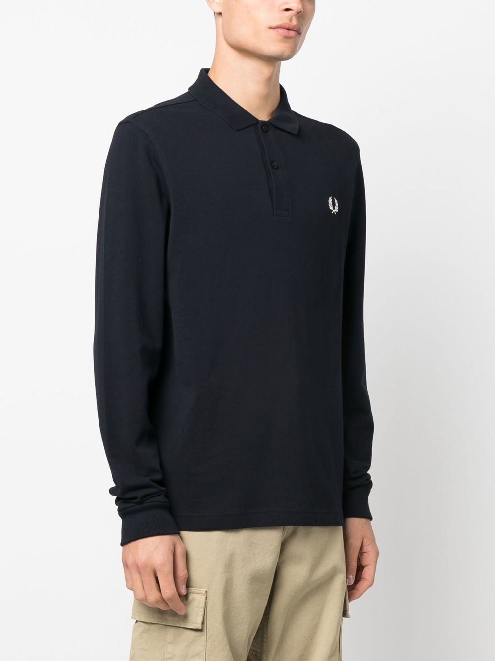 crest-motif polo shirt