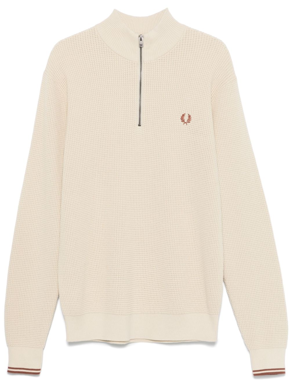 waffle-knit sweater