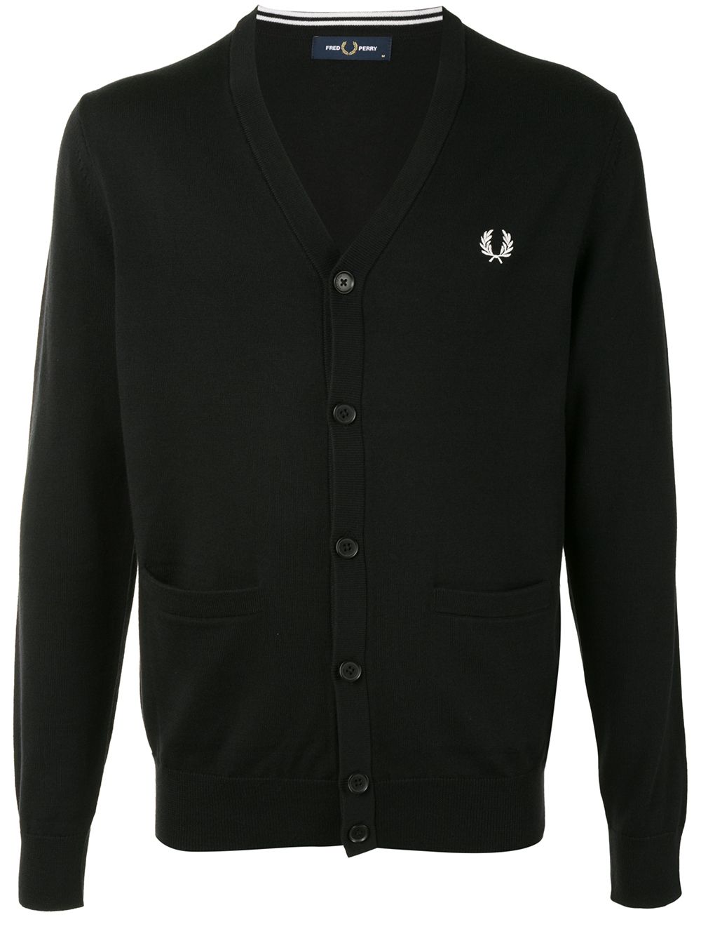 logo-embroidered cardigan