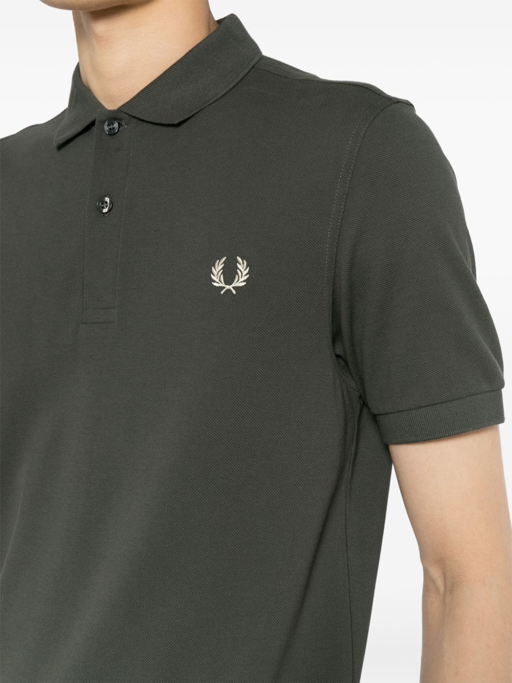 Laurel Wreath-embroidered cotton polo shirt