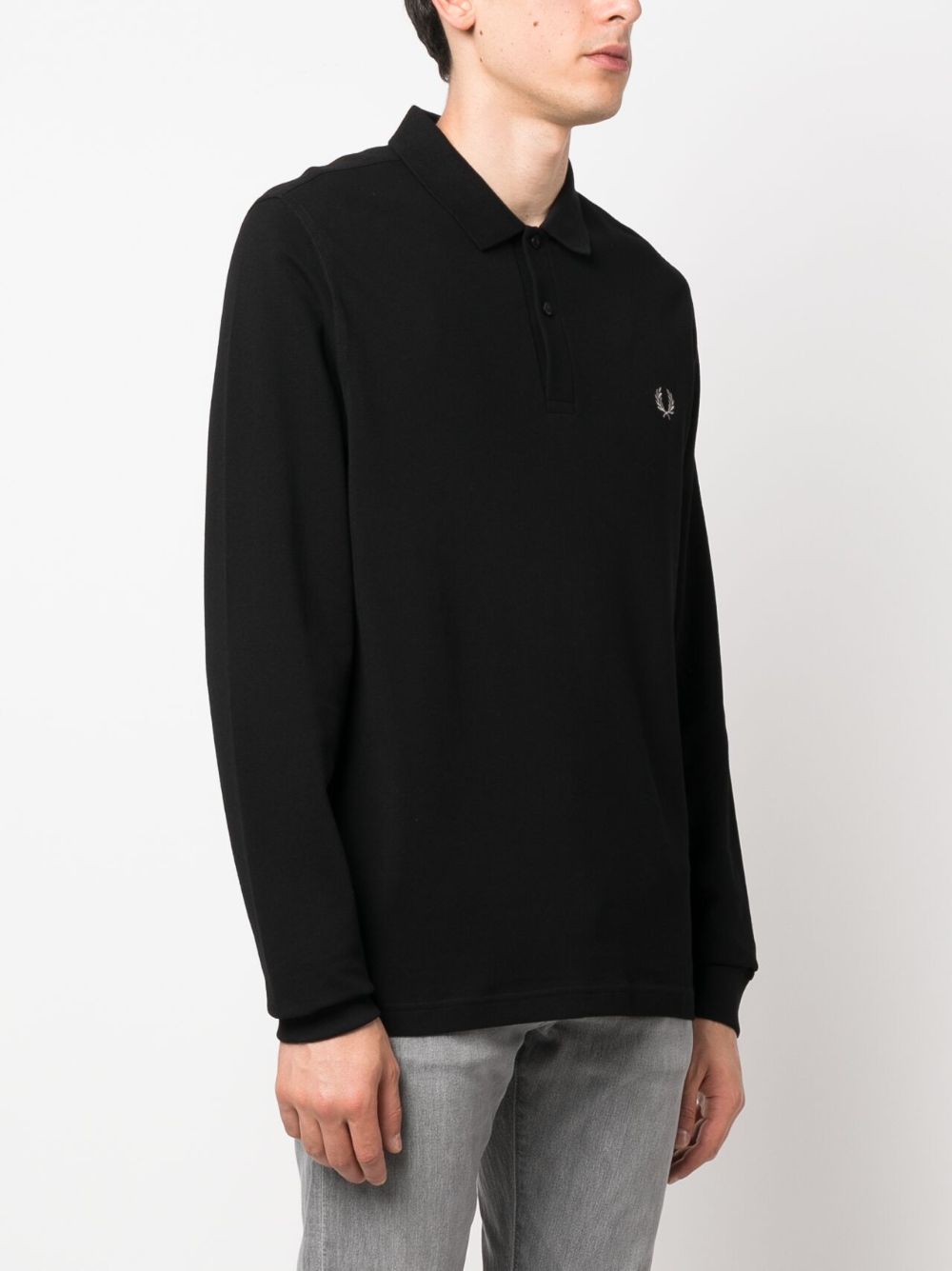 crest-motif polo shirt