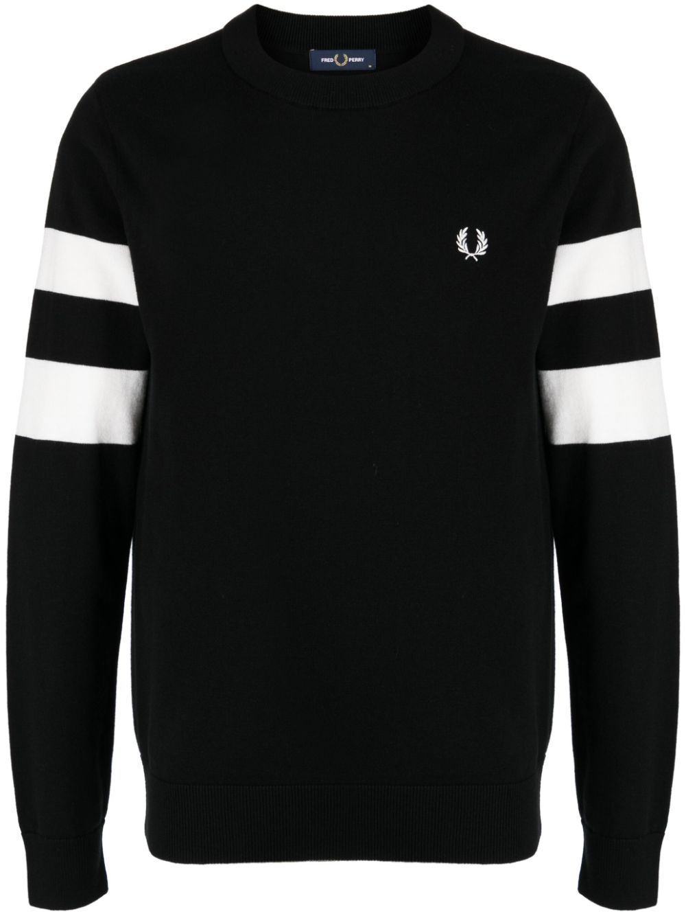 Ringer-embroidered cotton sweatshirt