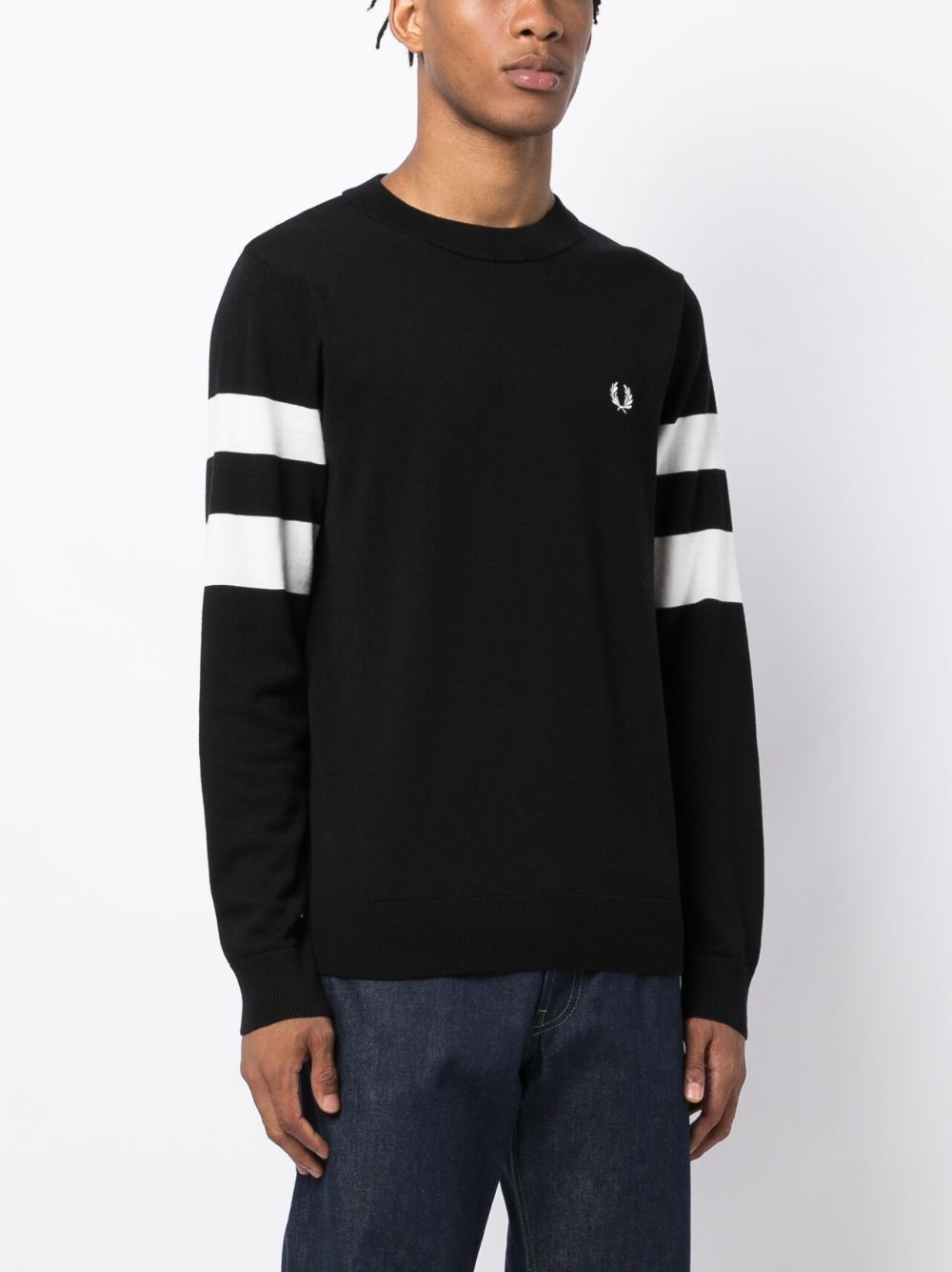 Ringer-embroidered cotton sweatshirt