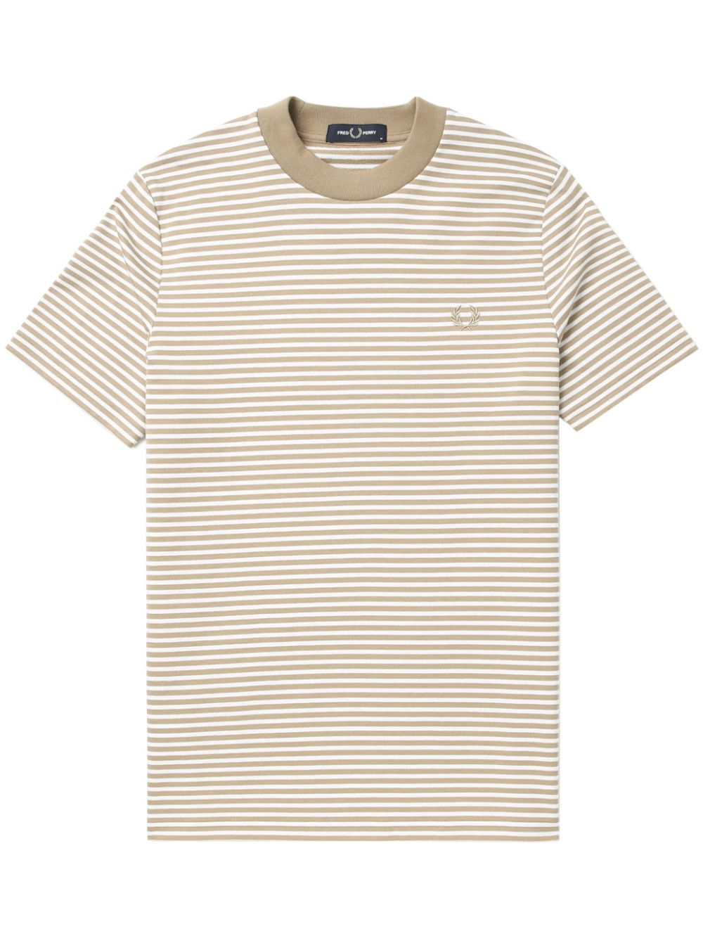 logo-embroidered striped cotton T-shirt