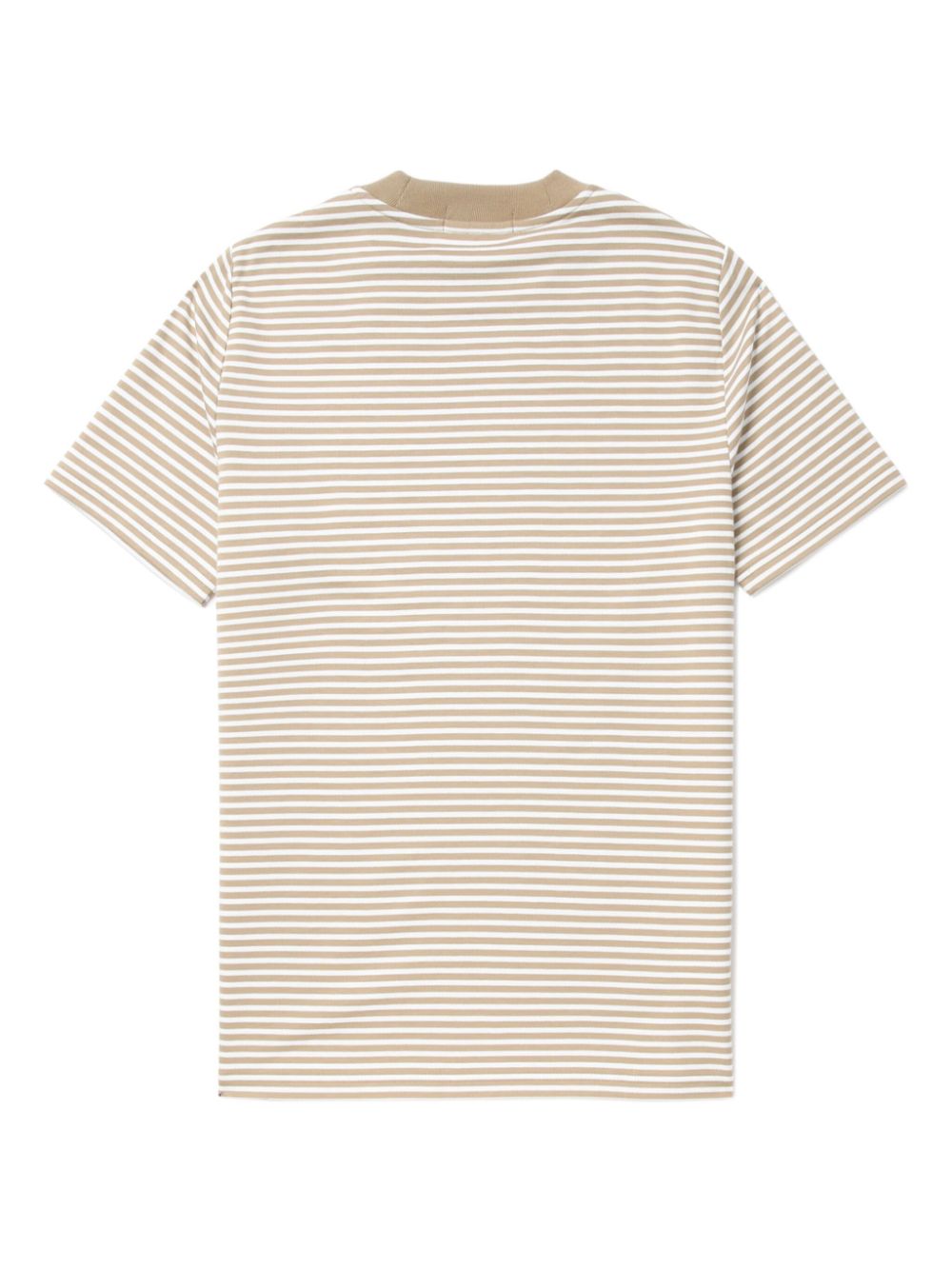 logo-embroidered striped cotton T-shirt