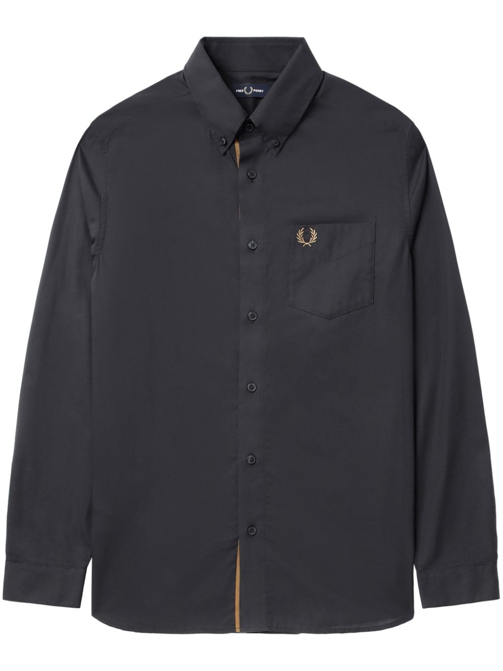 Laurel Wreath-embroidered cotton shirt