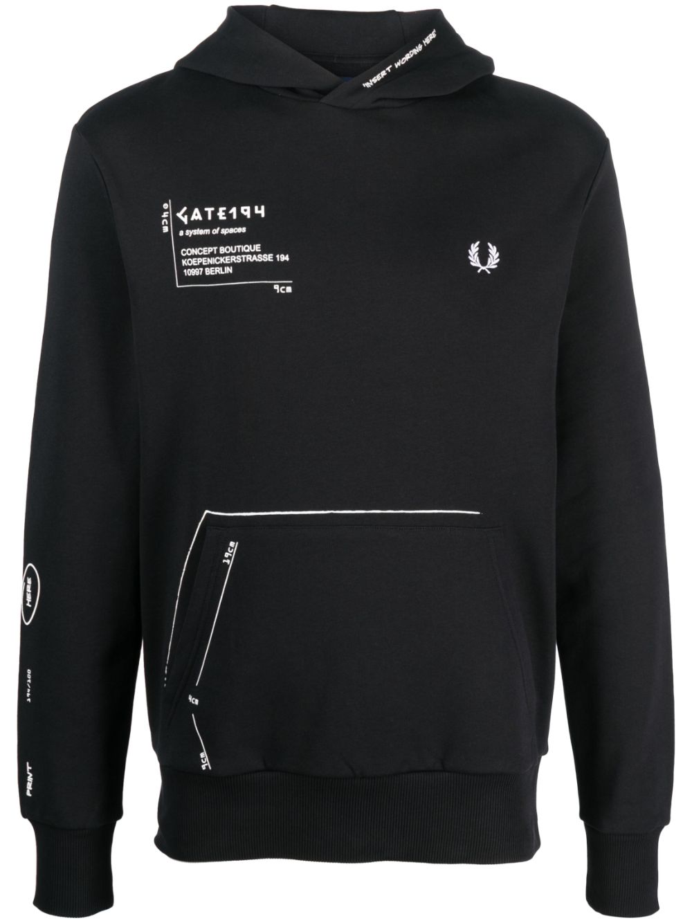 x GATE194 signature-print hoodie