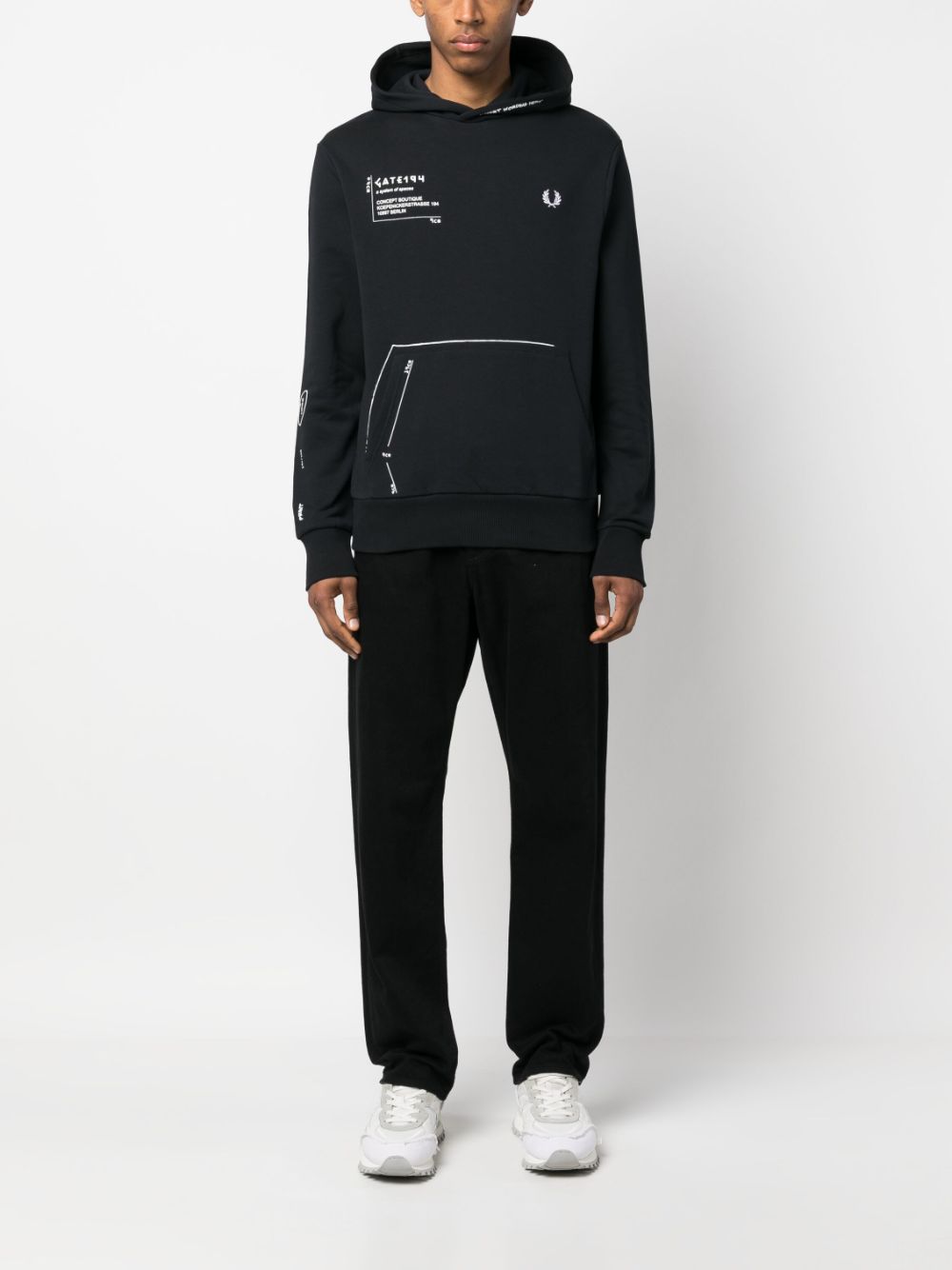x GATE194 signature-print hoodie