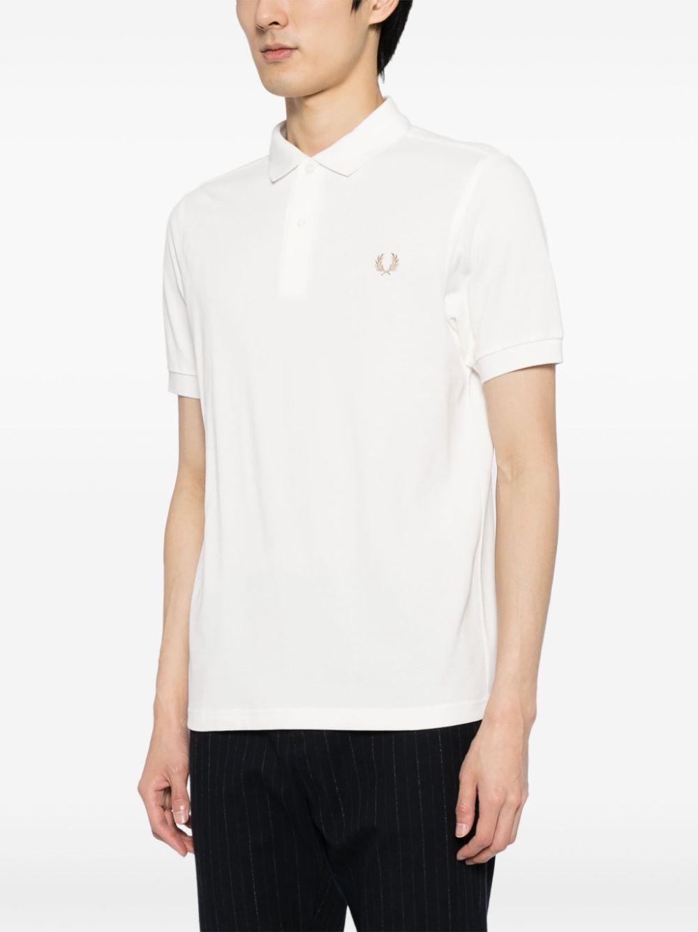 Laurel Wreath-embroidered cotton polo shirt
