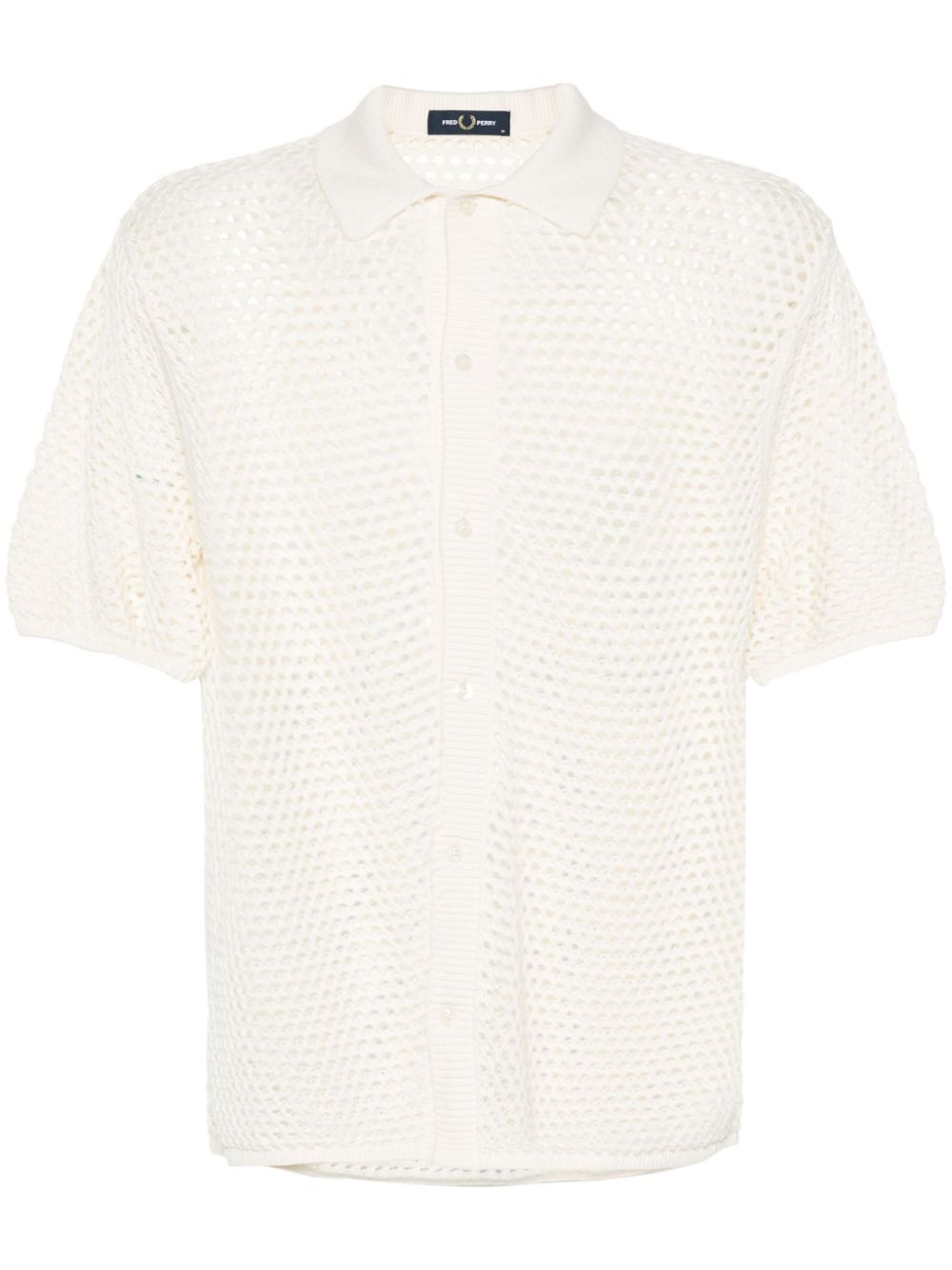 logo-embroidered knitted shirt