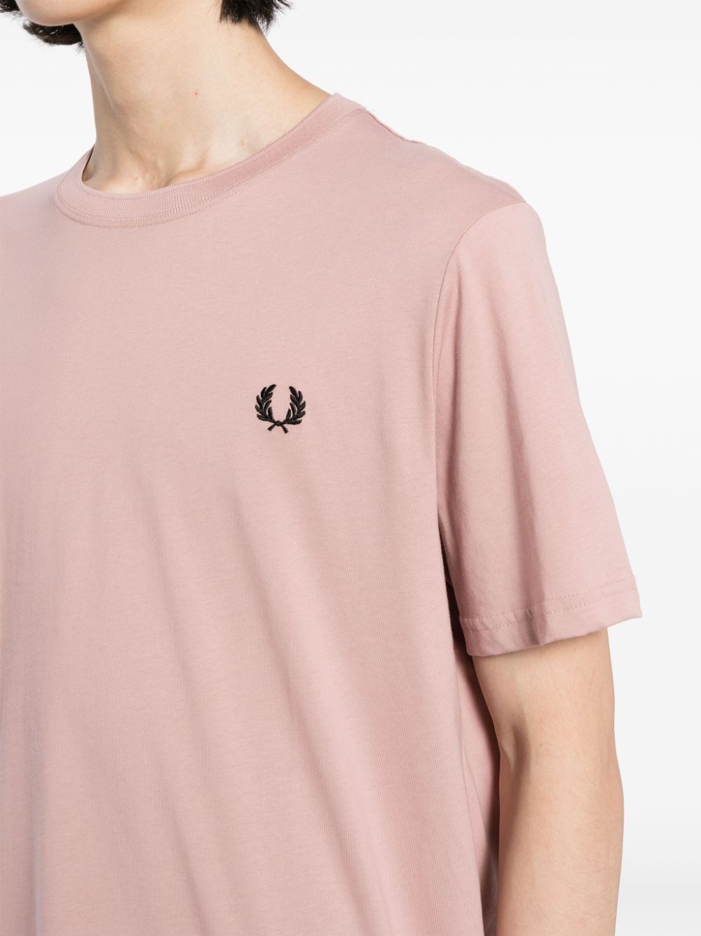 Ringer logo-embroidered T-shirt