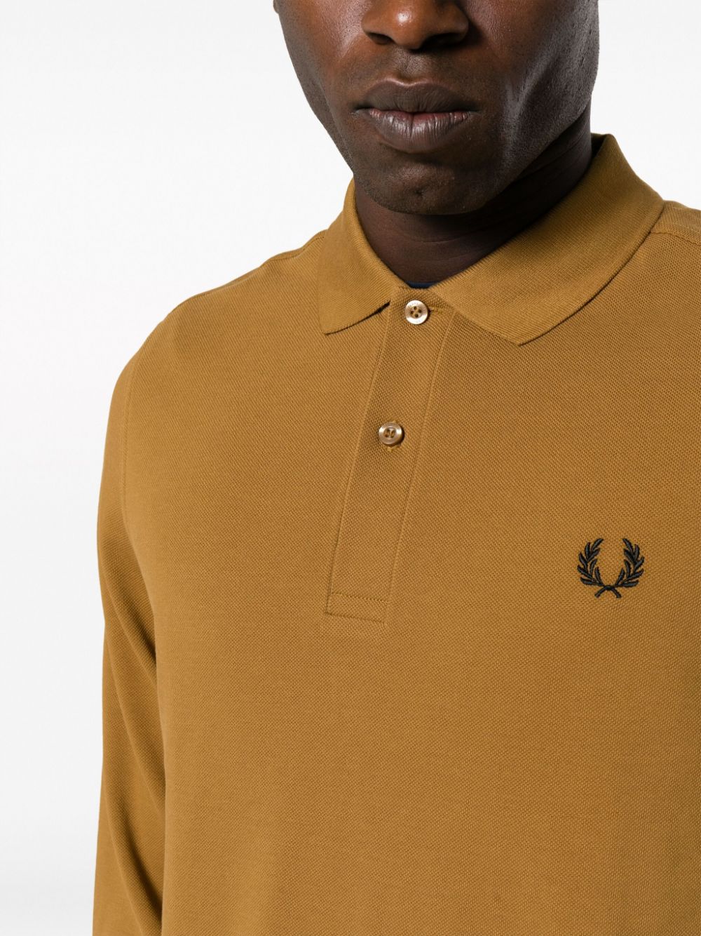 polo à manches longues avec logo brodé