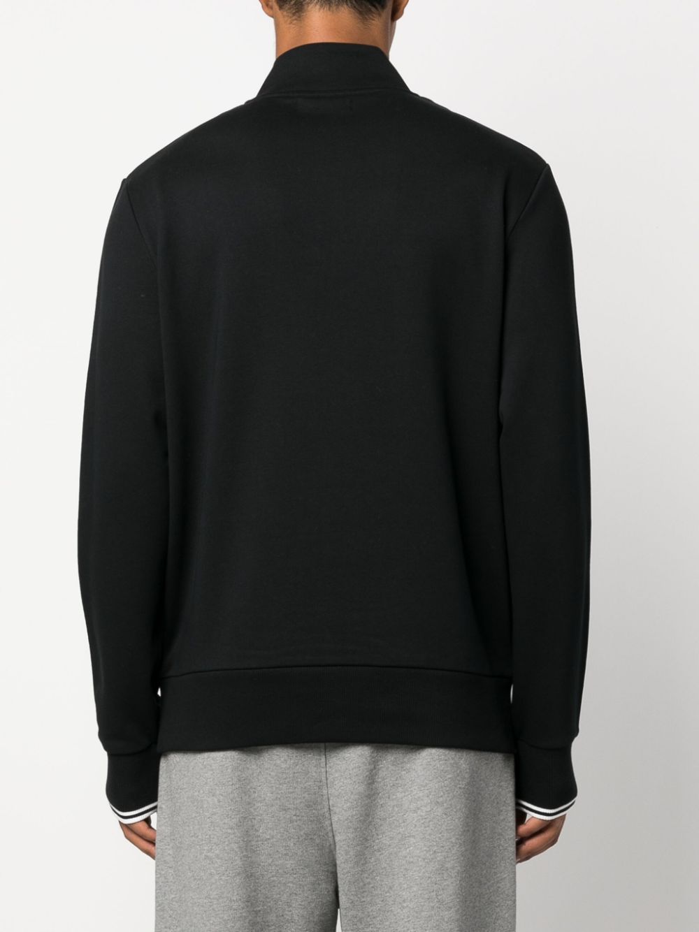 logo-embroidered zip-up jumper