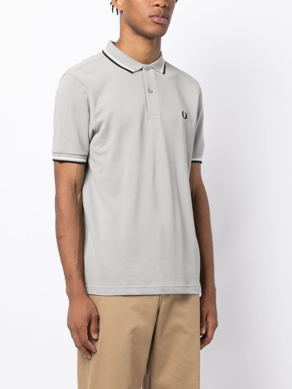 contrast-trim cotton polo shirt