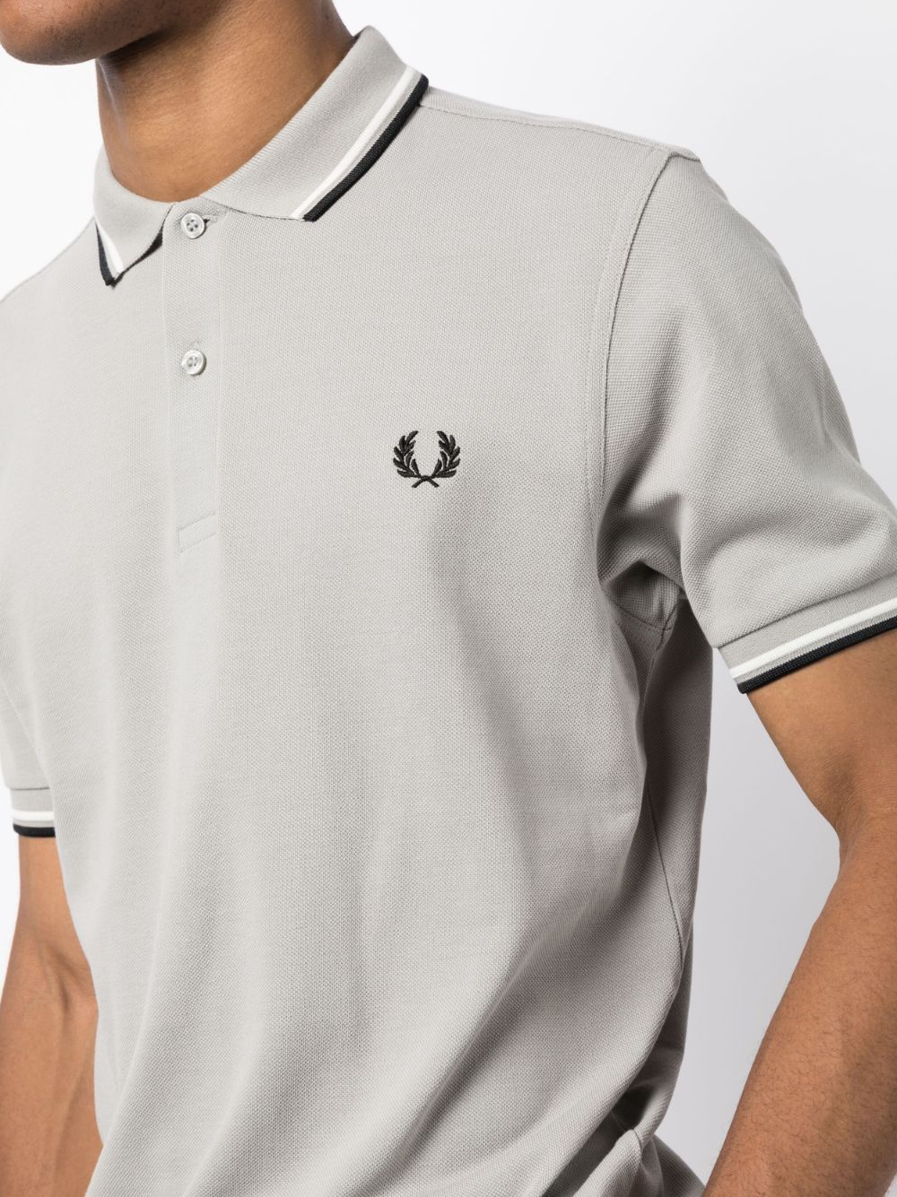 contrast-trim cotton polo shirt