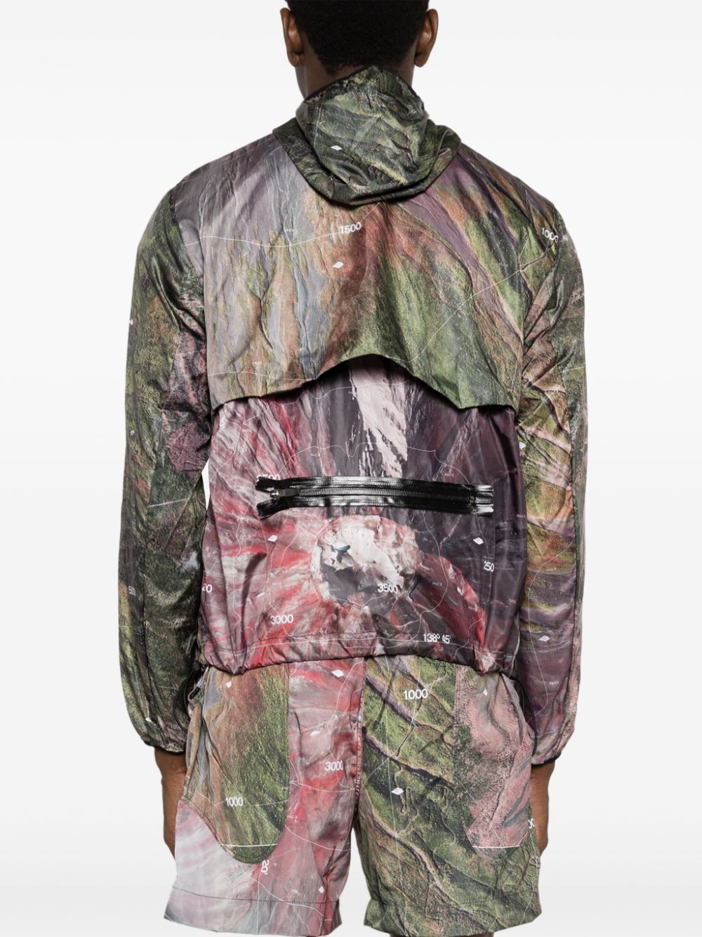 veste à capuche à imprimé abstrait