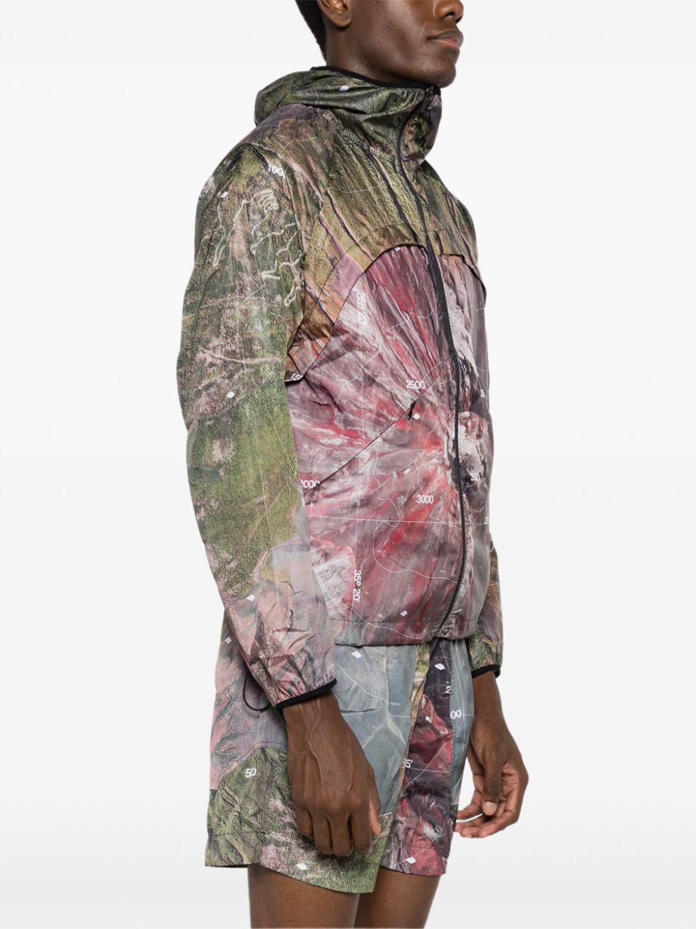 veste à capuche à imprimé abstrait