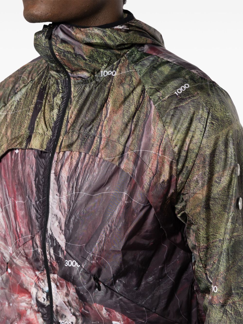 veste à capuche à imprimé abstrait