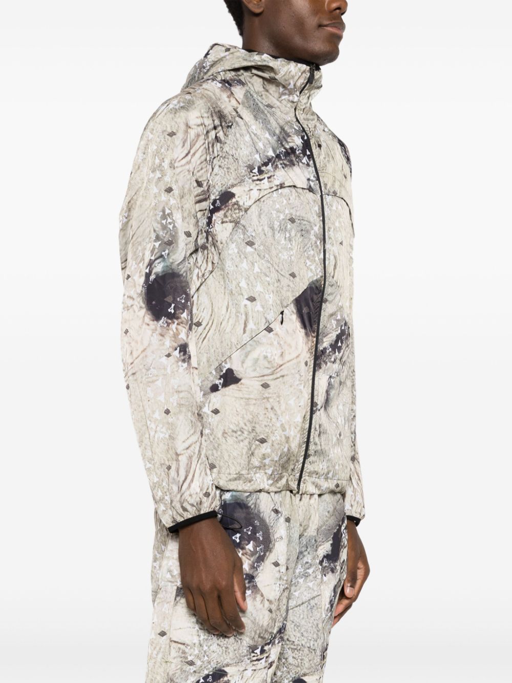 veste à capuche à imprimé abstrait