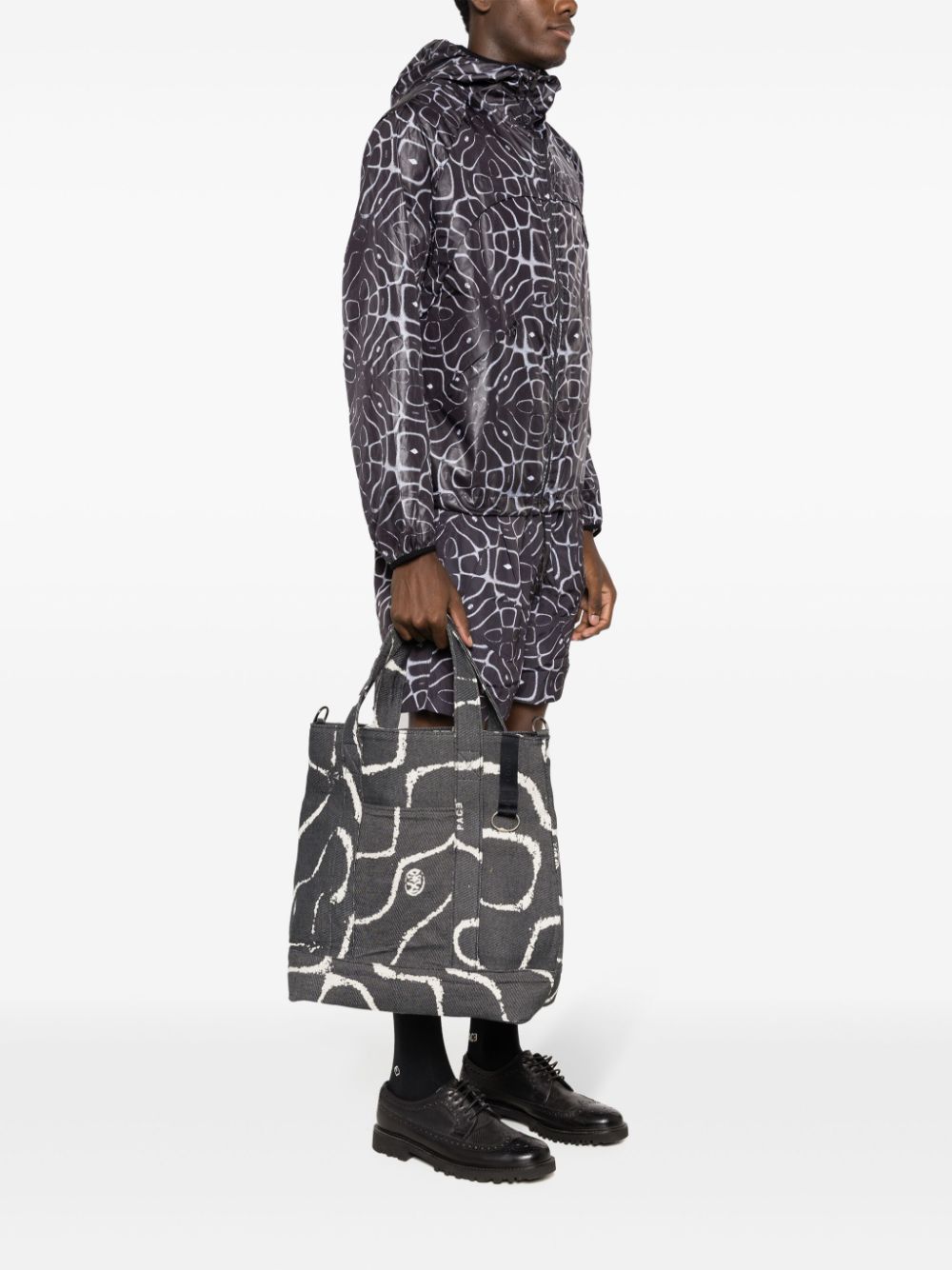 graphic-print hood jacket