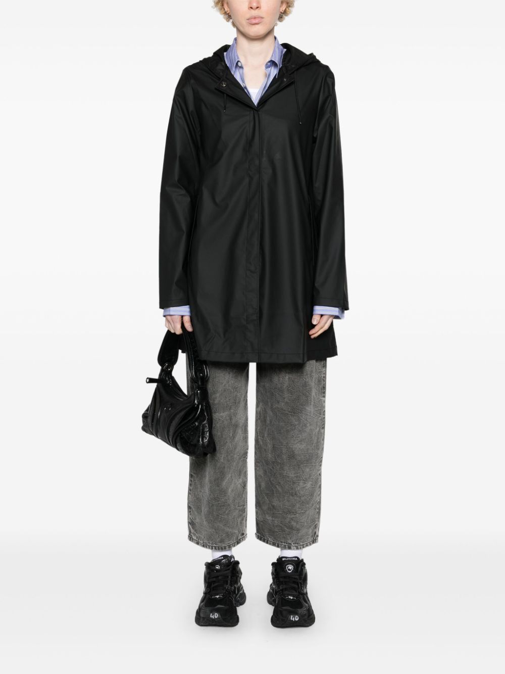 parka à capuche boutonnée