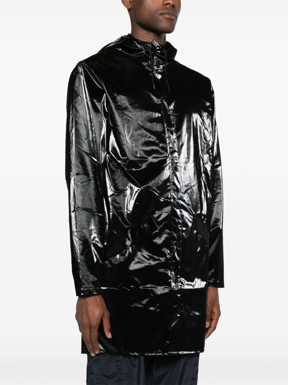 manteau parka à capuche enduit