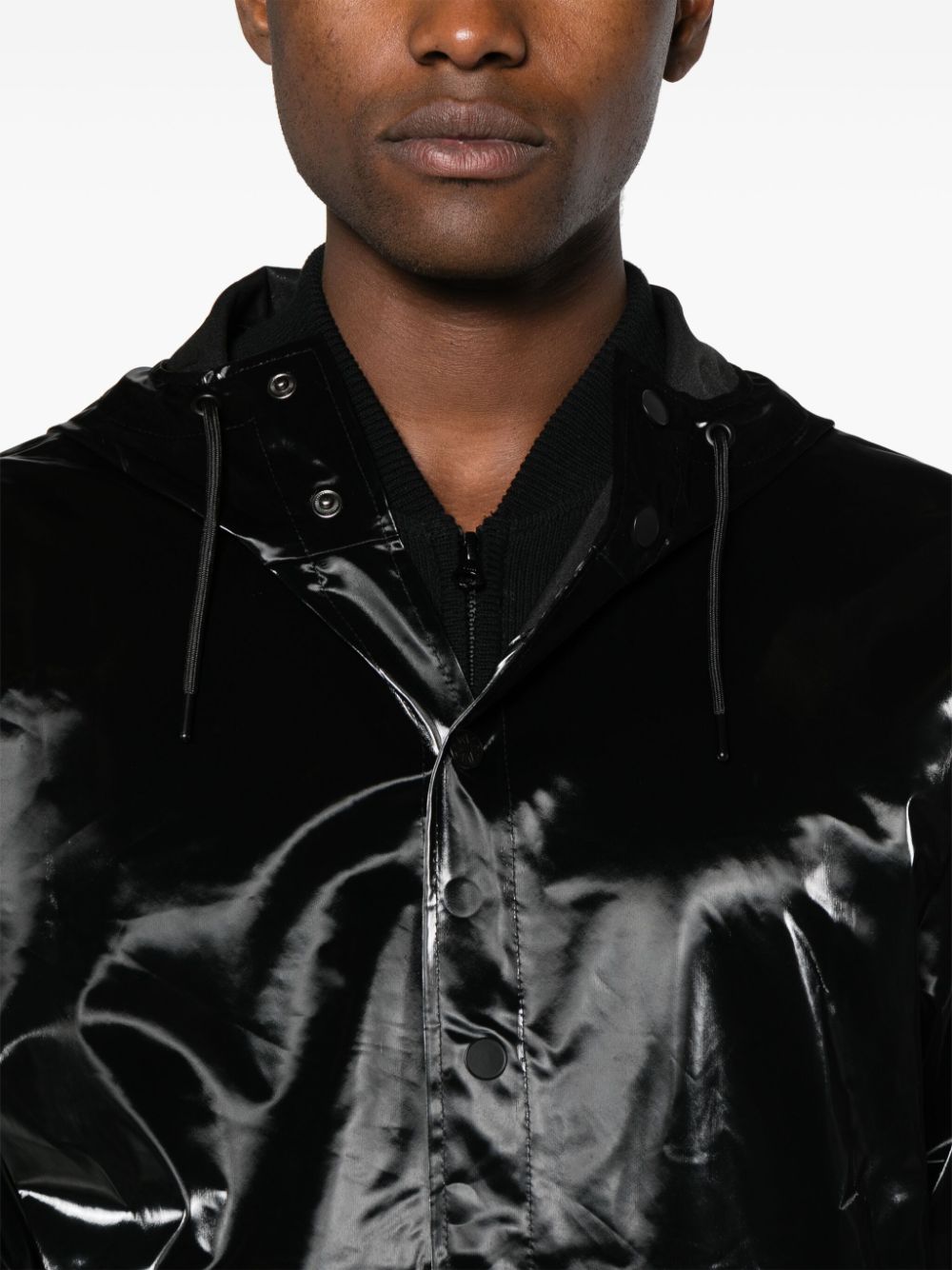 manteau parka à capuche enduit