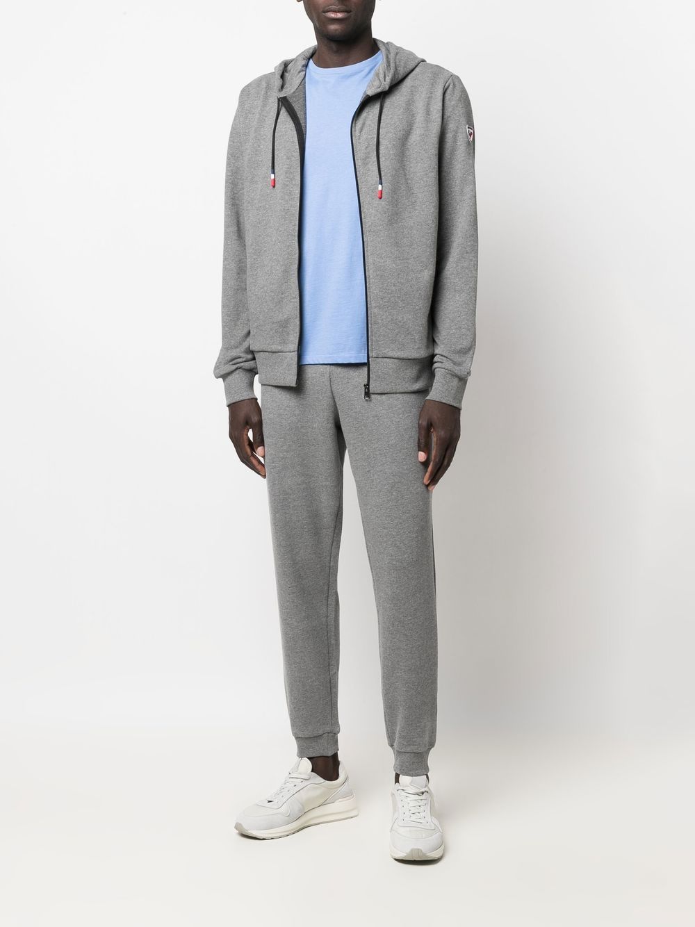 logo-print zip-up hoodie