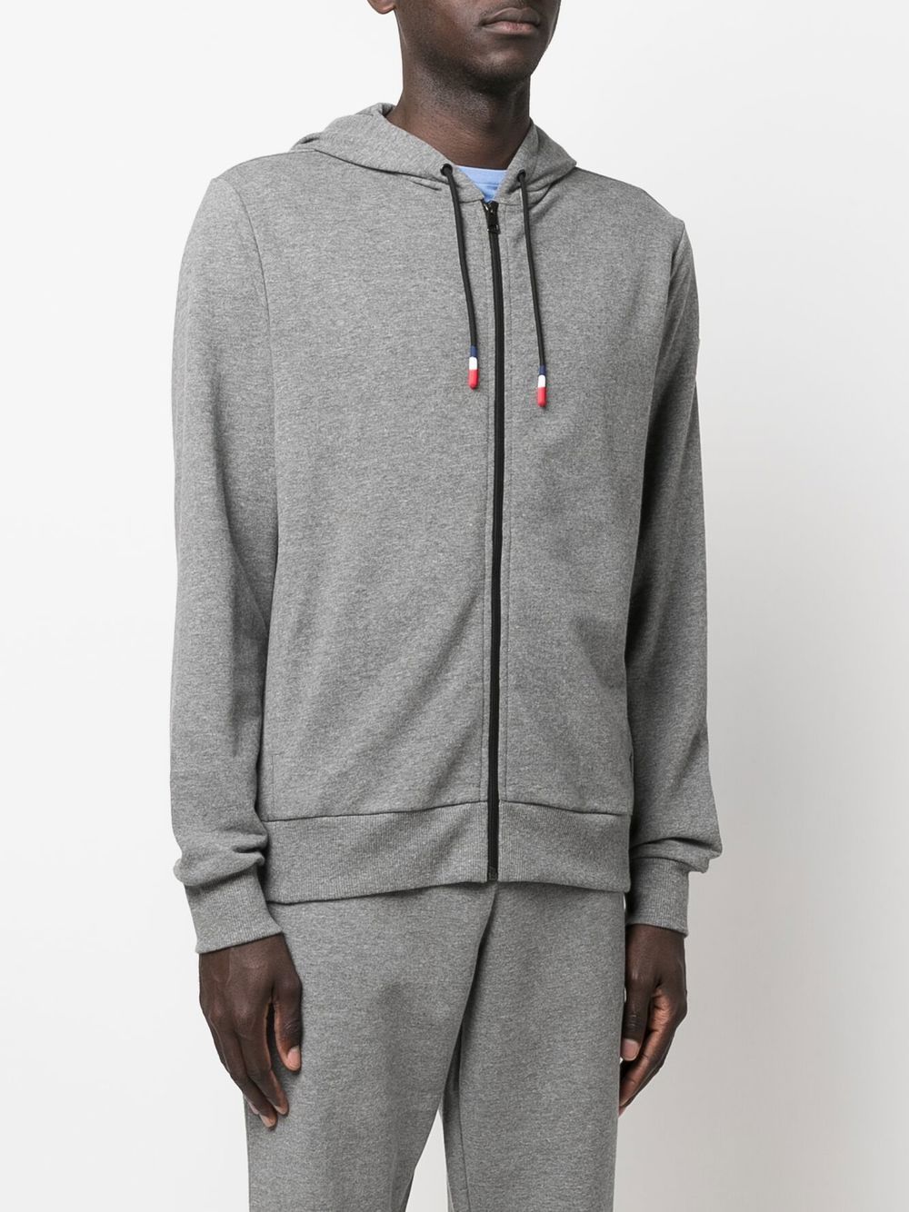 logo-print zip-up hoodie