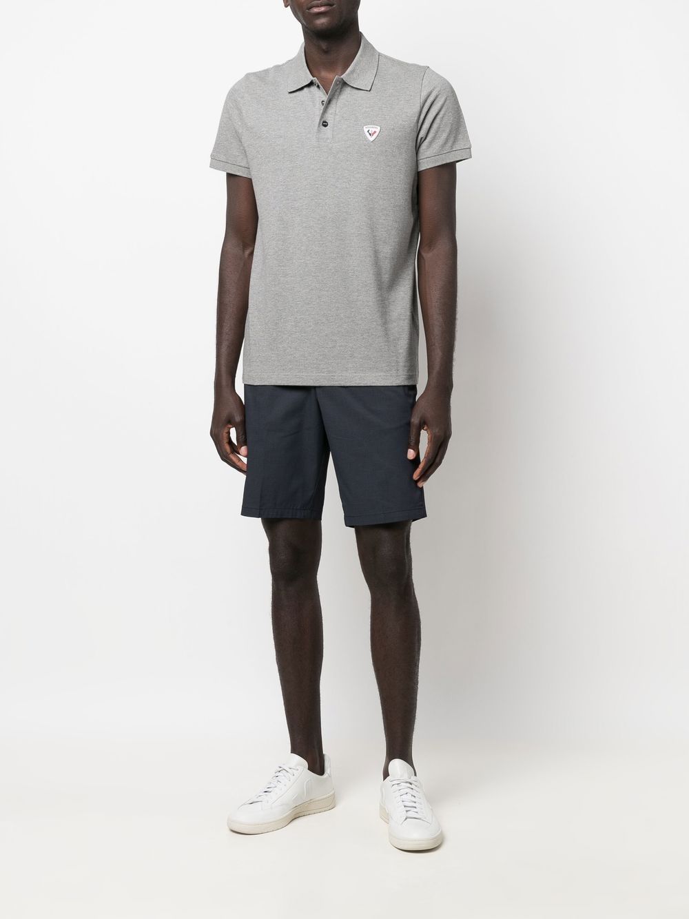 logo-applique polo shirt