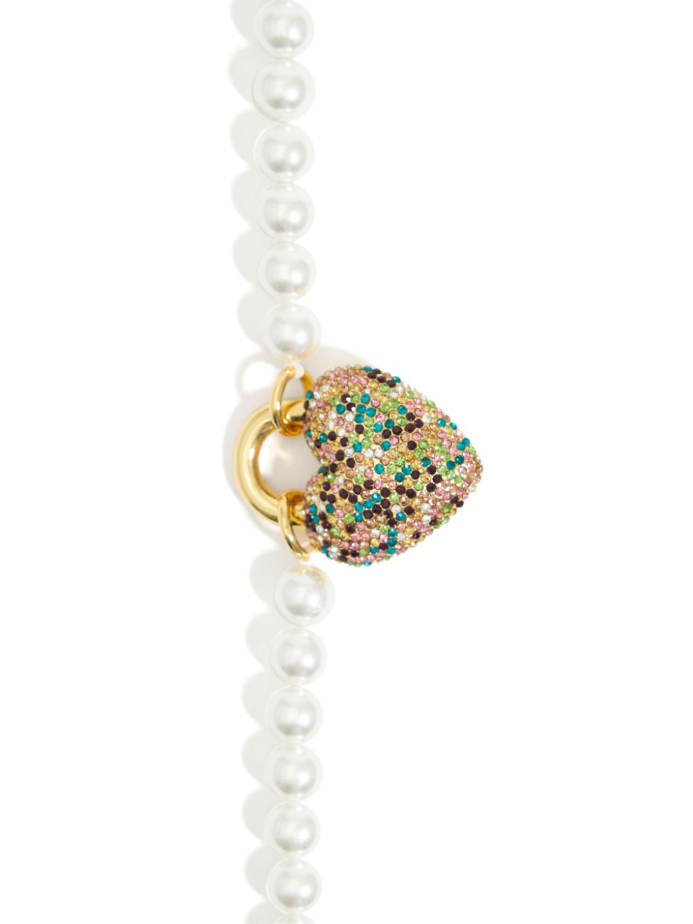 heart-charm pearl necklace