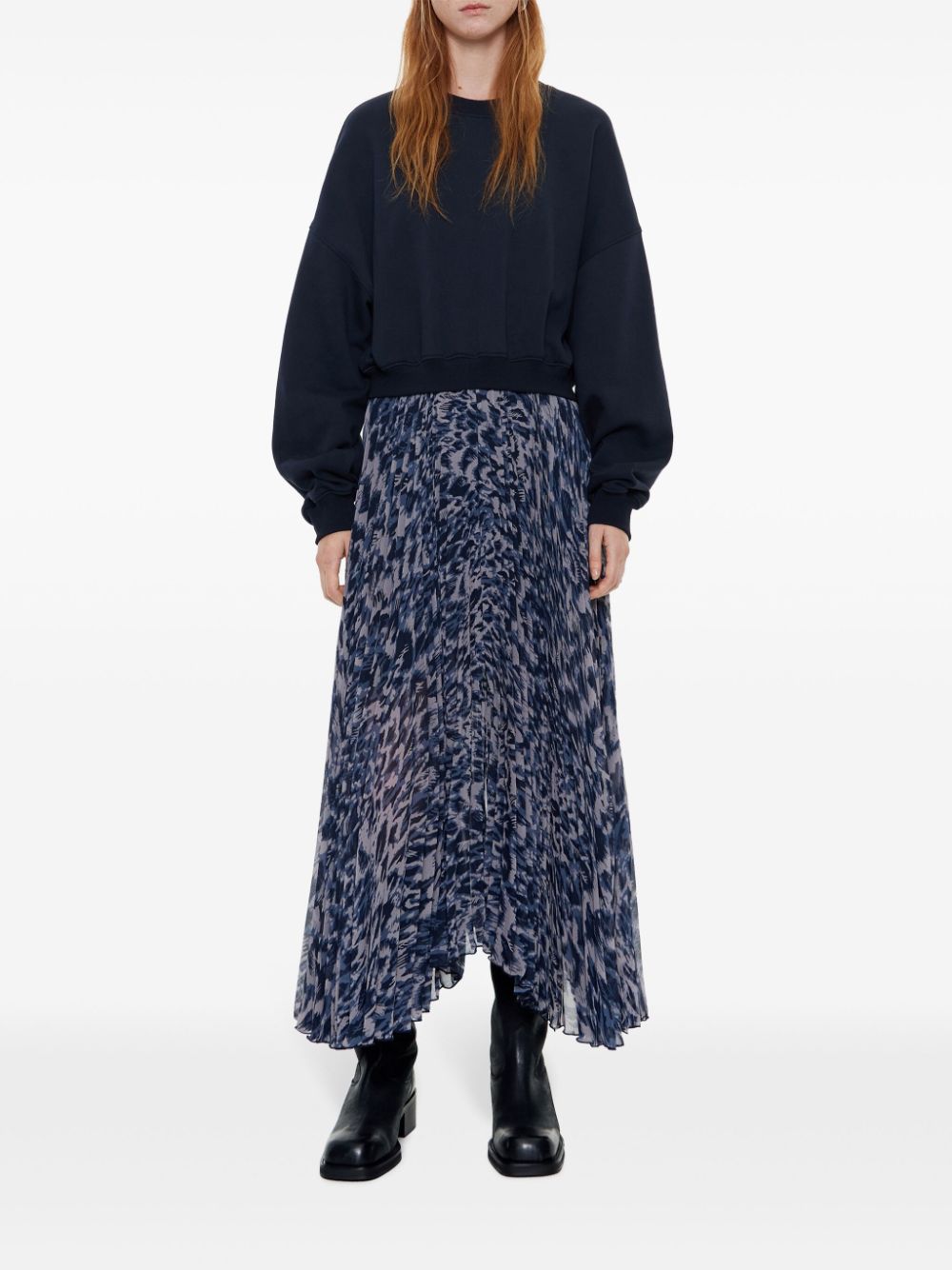 graphic-print midi dress