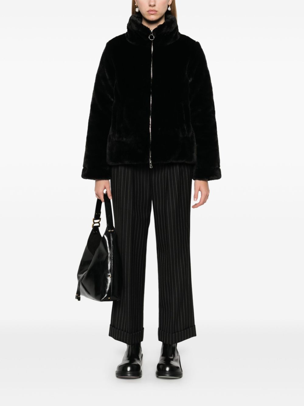 faux-fur down jacket