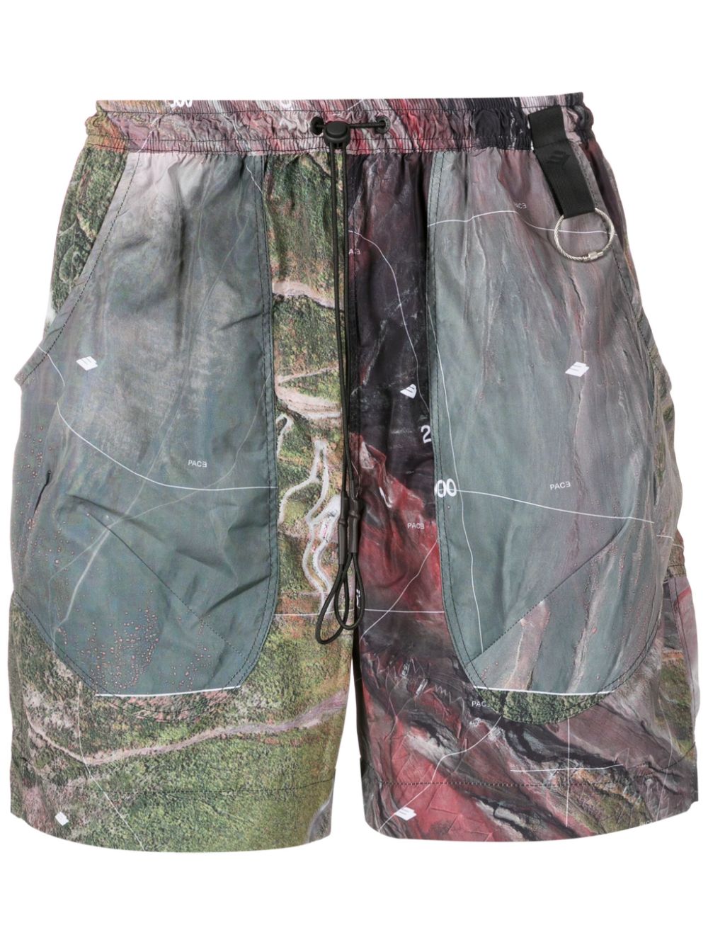 abstract-print drawstring short