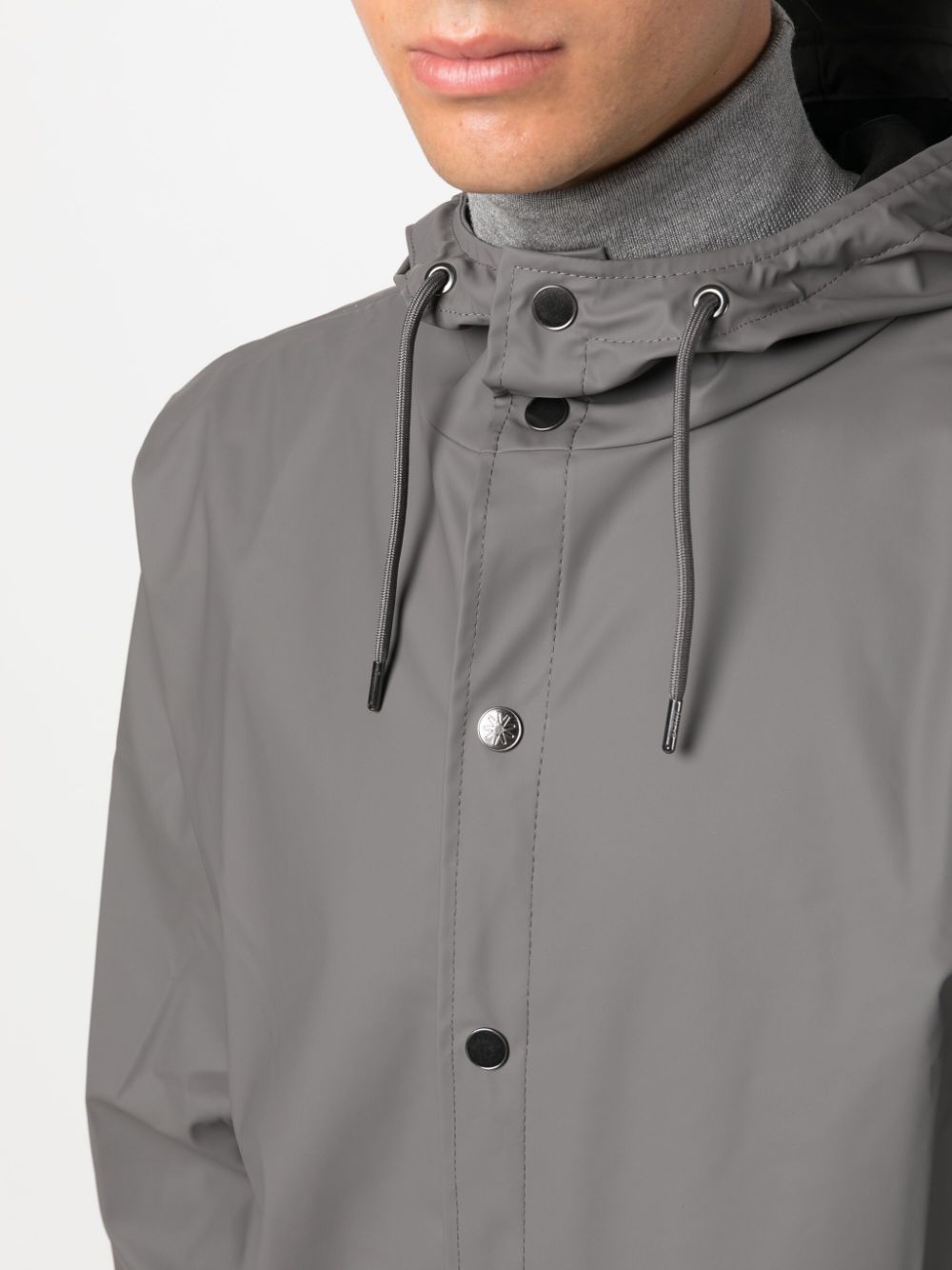 manteau parka à capuche avec cordon de serrage et boutons-pression