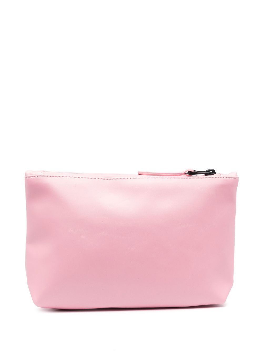 embossed-logo faux leather makeup bag