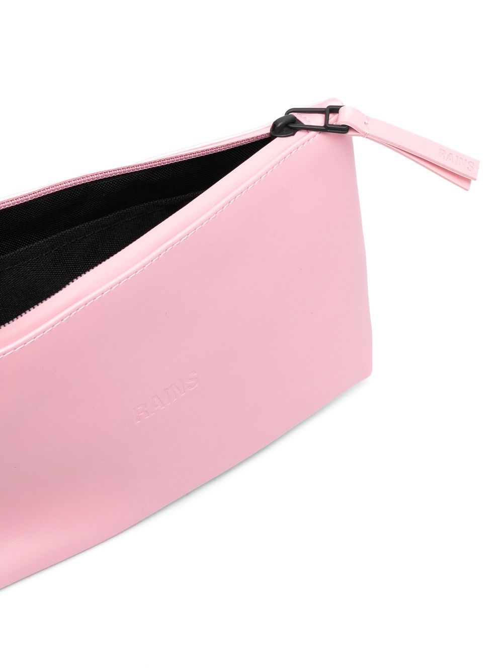 embossed-logo faux leather makeup bag