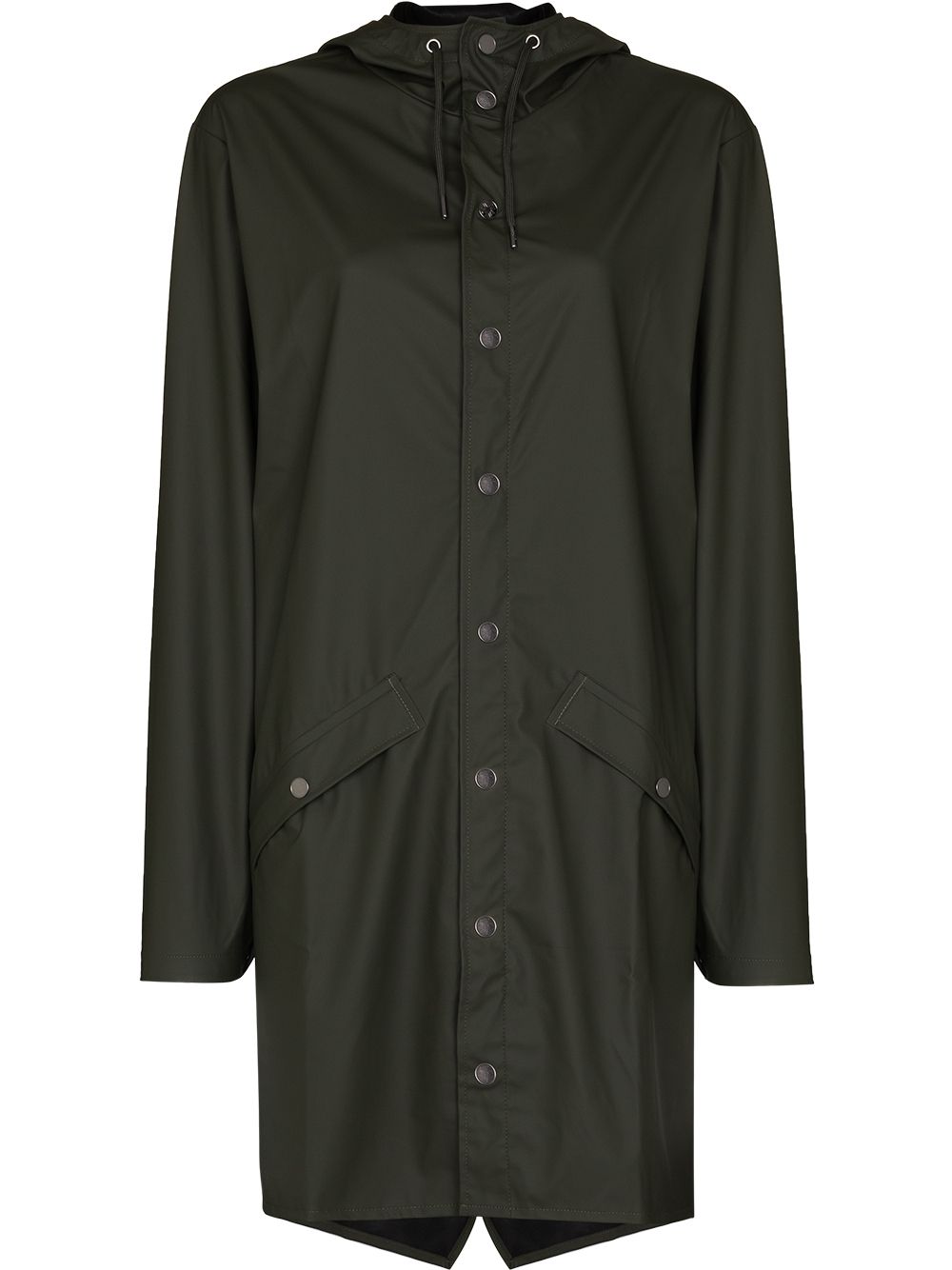 Imperméable plus long avec capuche et cordon de serrage