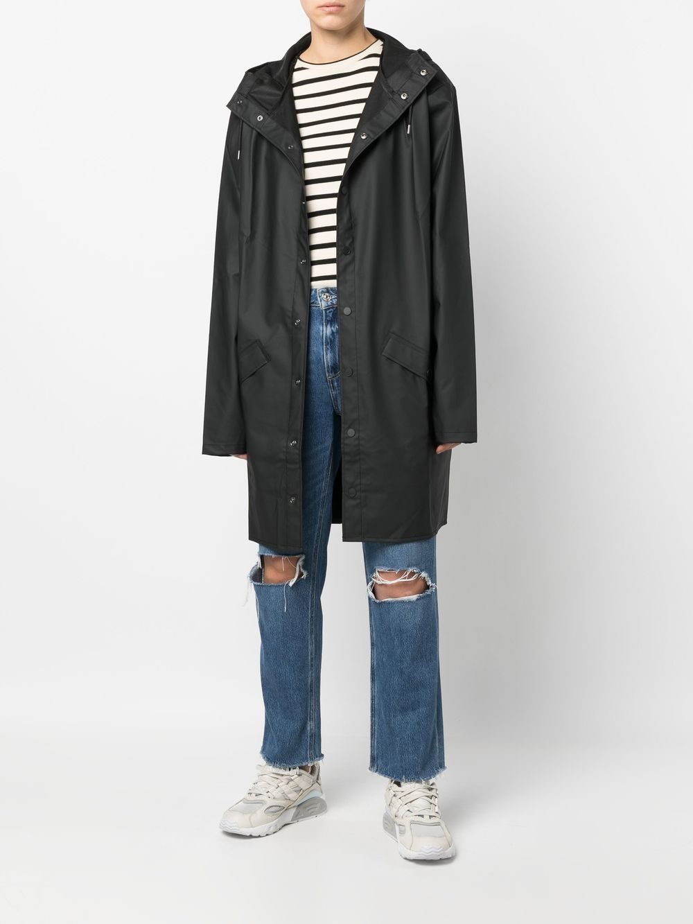 imperméable à capuche avec cordon de serrage