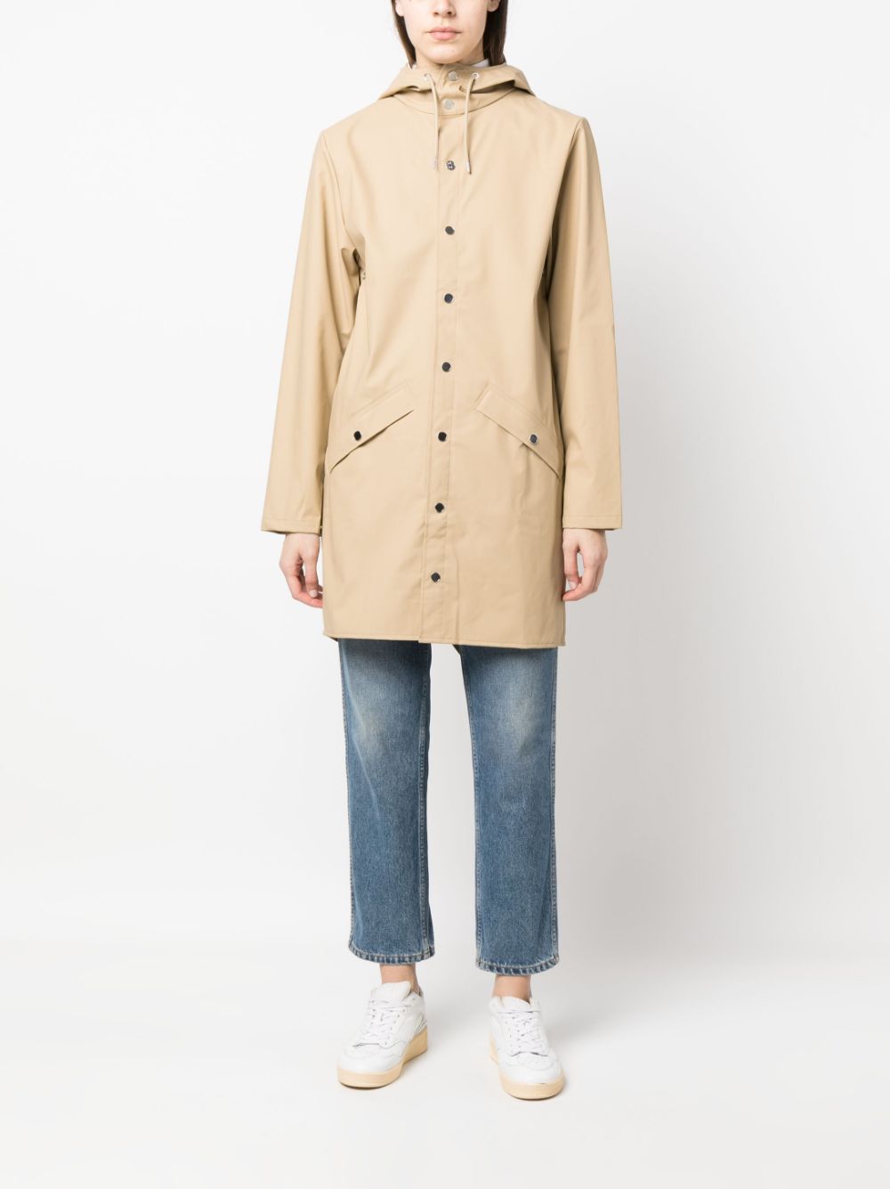 imperméable à capuche et manches longues