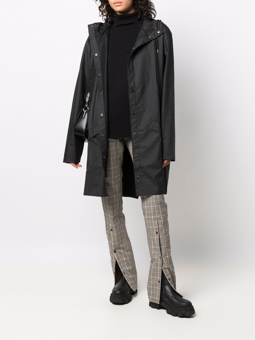imperméable à capuche avec bouton-pression