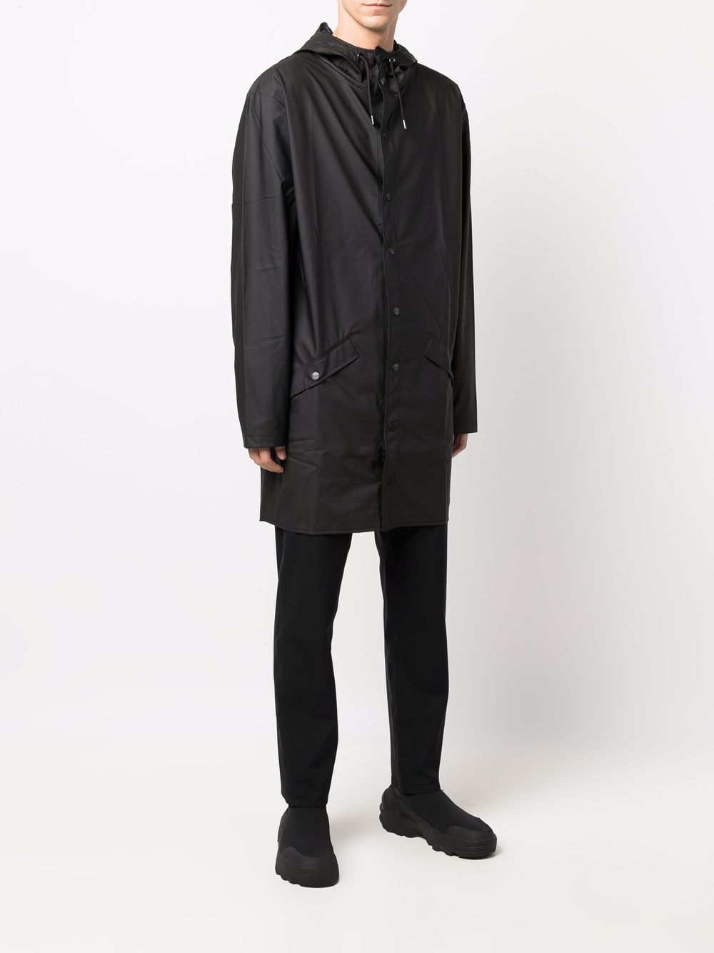 imperméable à capuche avec bouton-pression