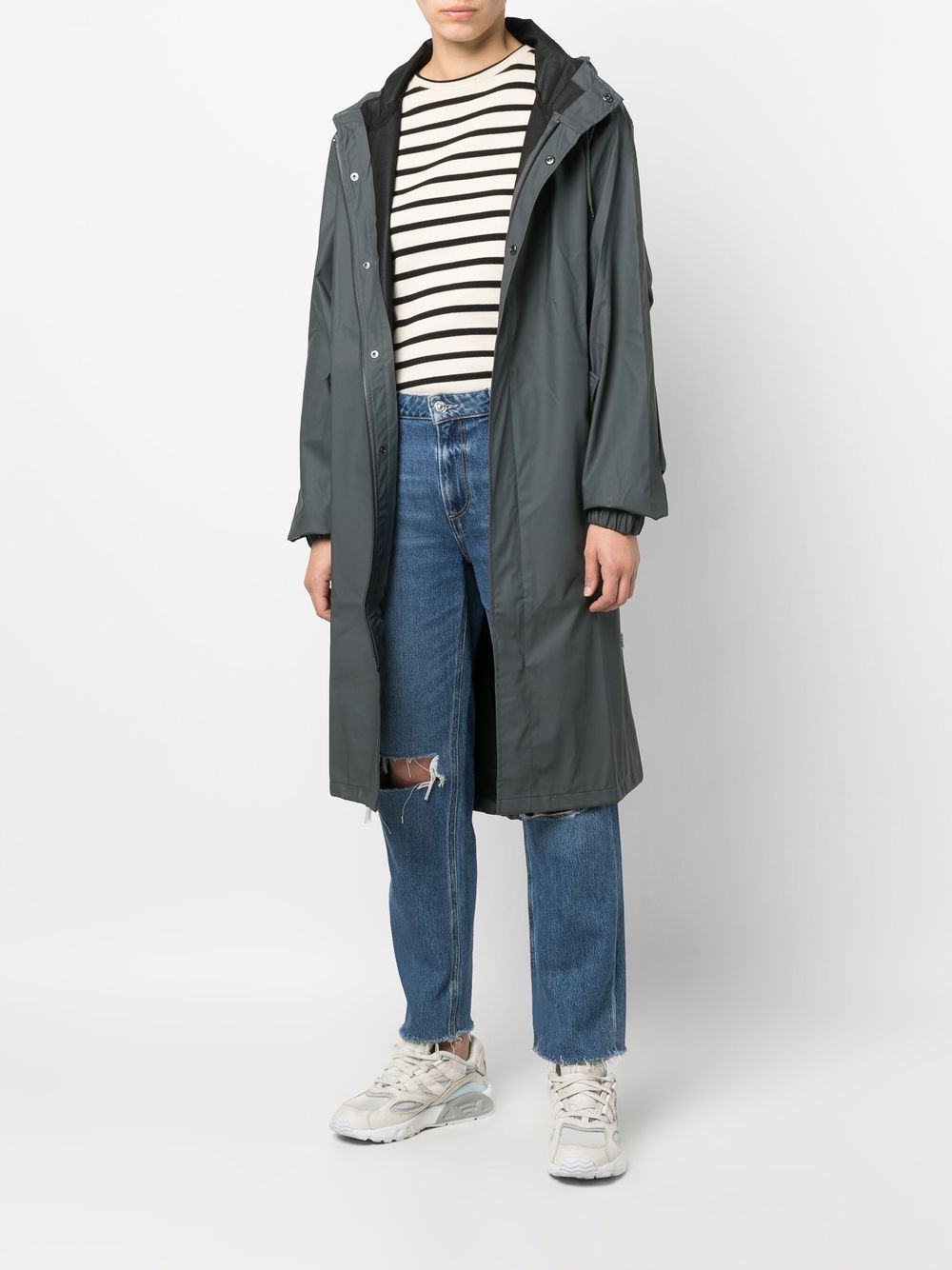 imperméable à capuche avec cordon de serrage