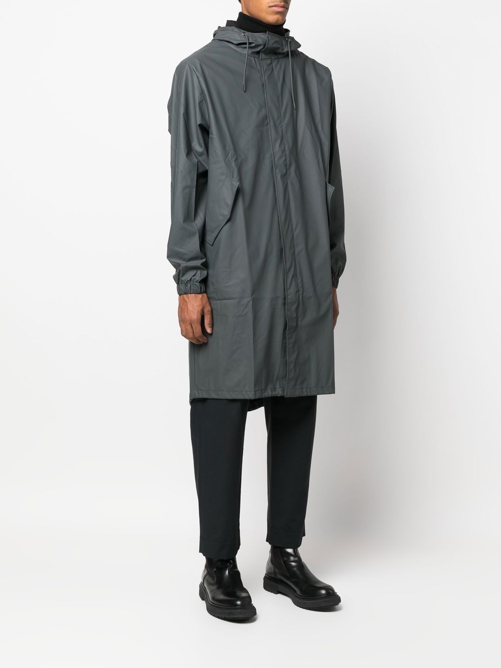 imperméable à capuche avec cordon de serrage