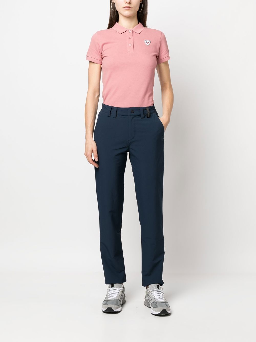 logo-applique polo shirt