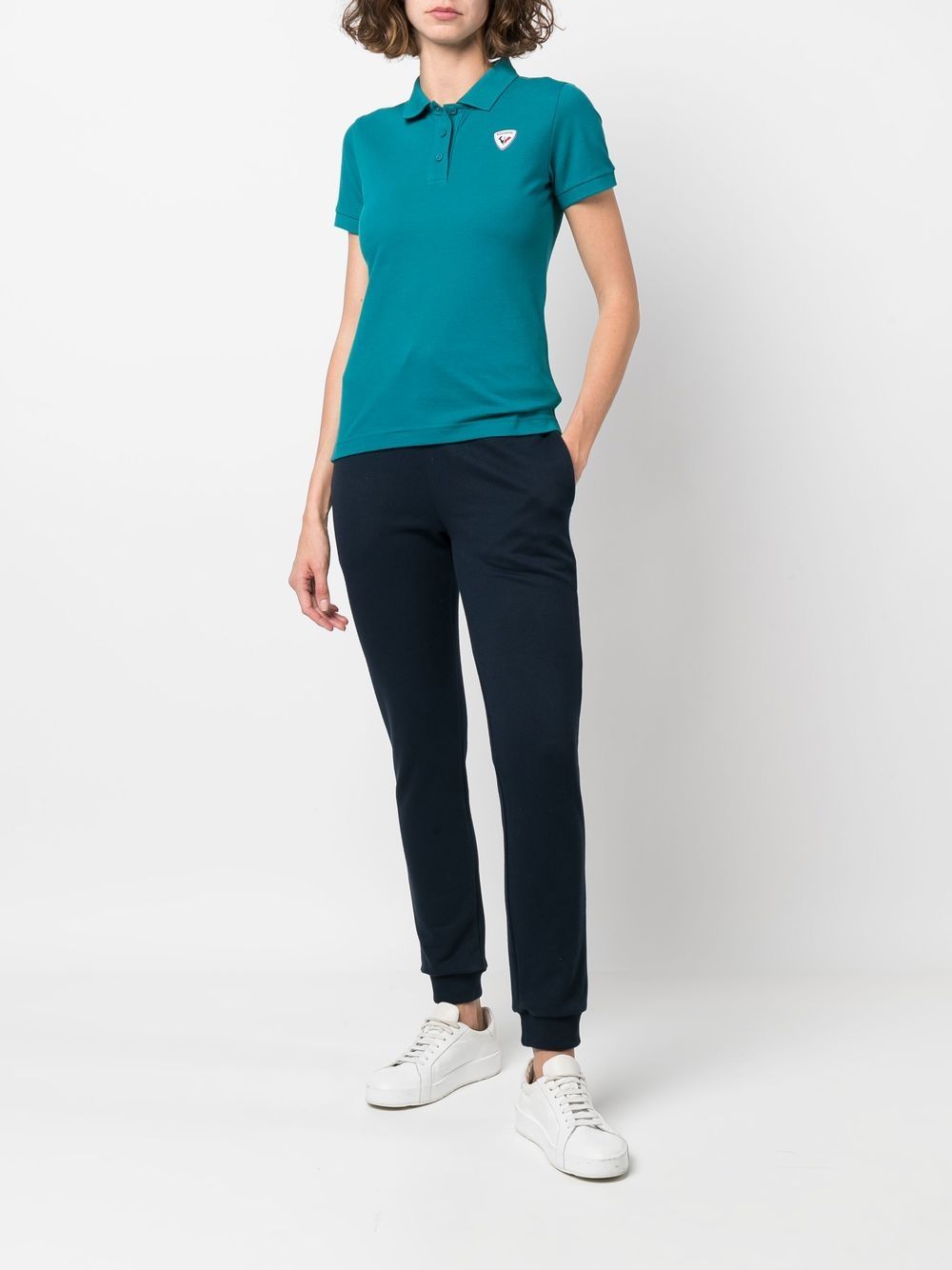 logo-applique polo shirt