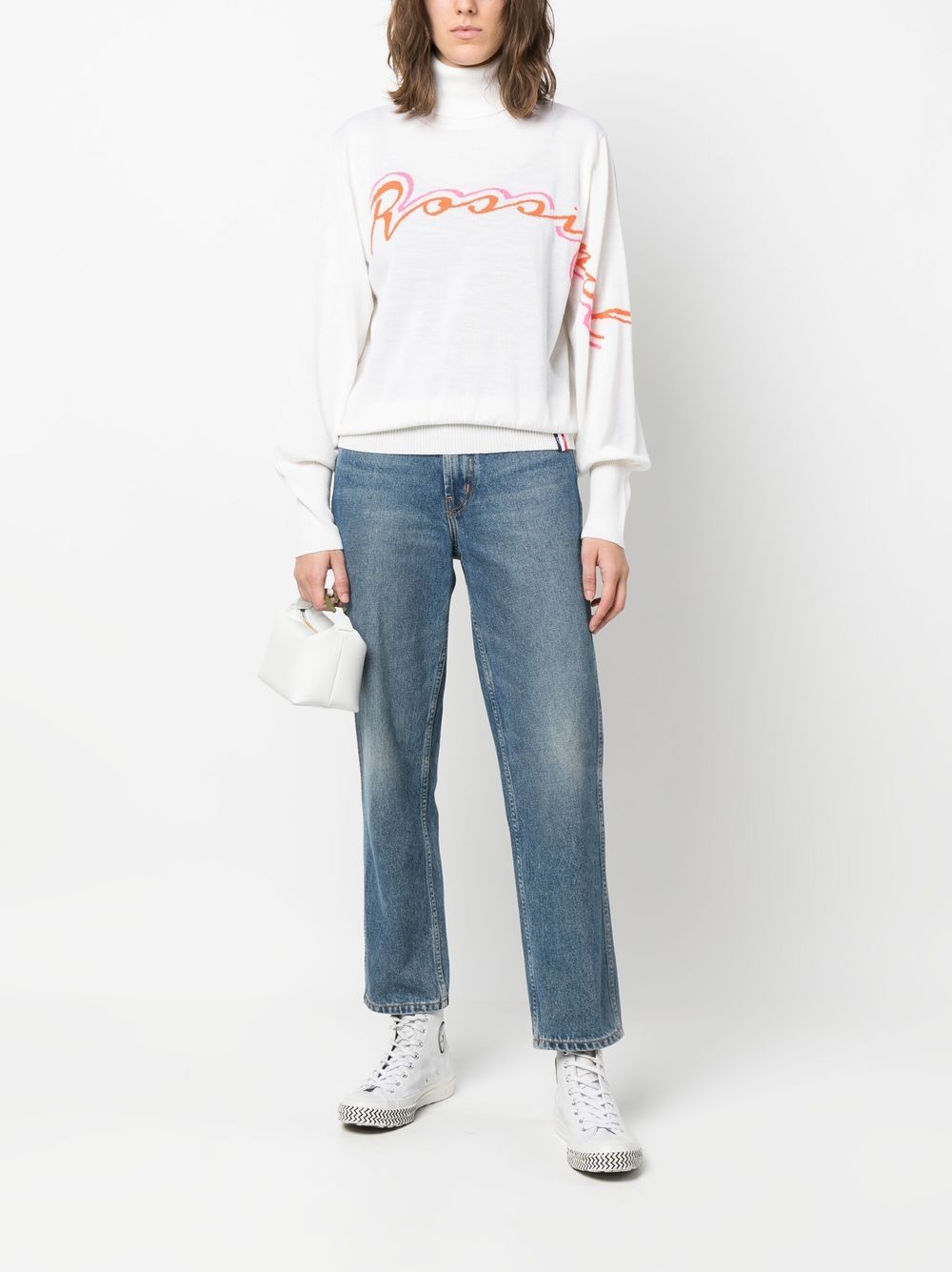 logo-intarsia merino wool-blend jumper