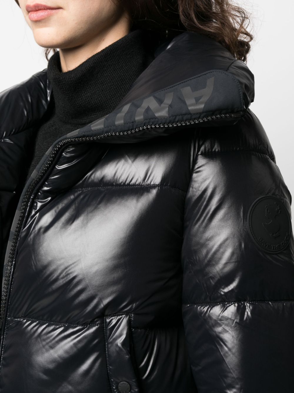 logo-patch puffer jacket