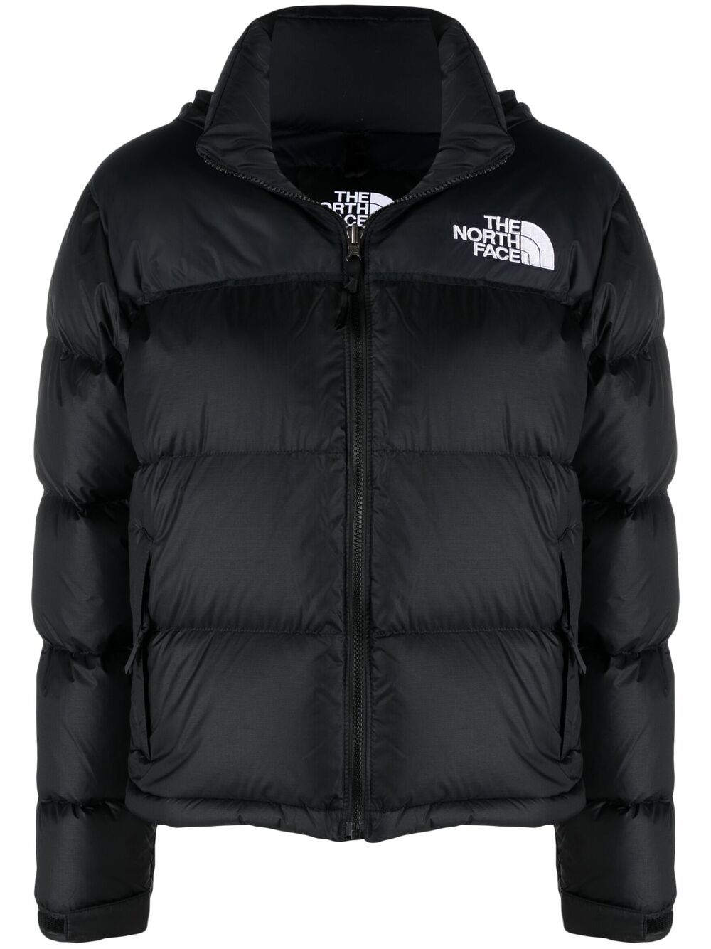 embroidered-logo puffer jacket
